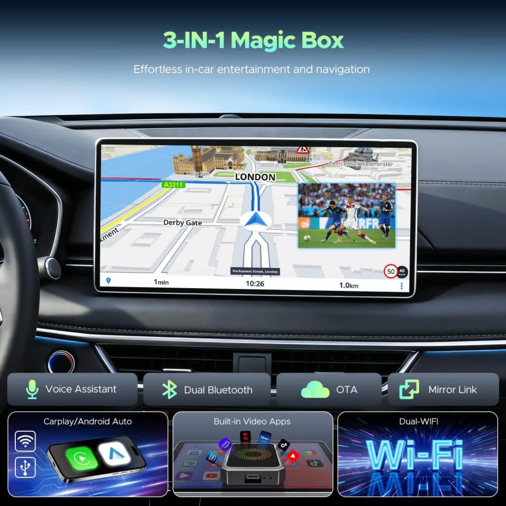 LAMTTO 3-in-1 Wireless CarPlay Box